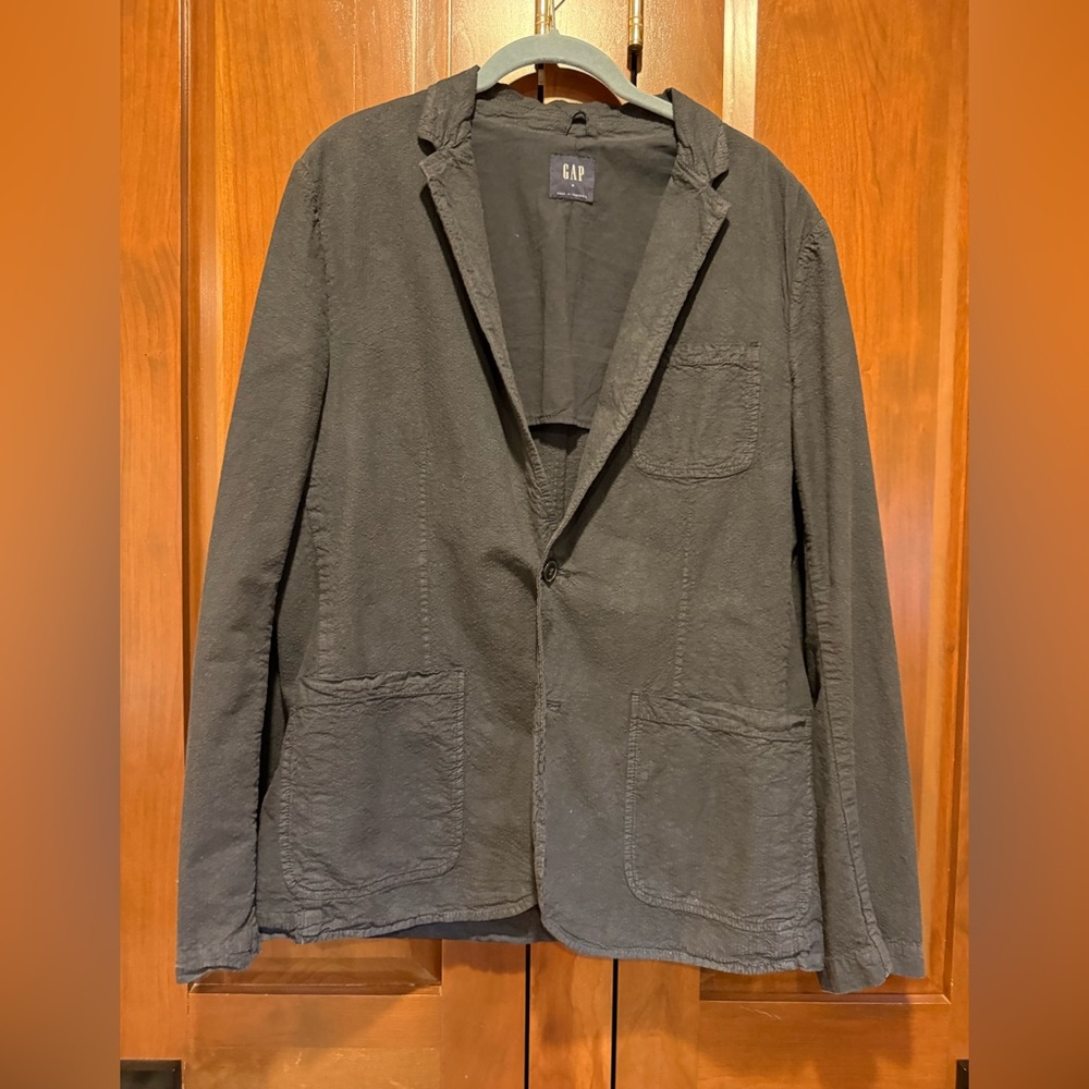GAP Men's Navy Seersucker Blazer